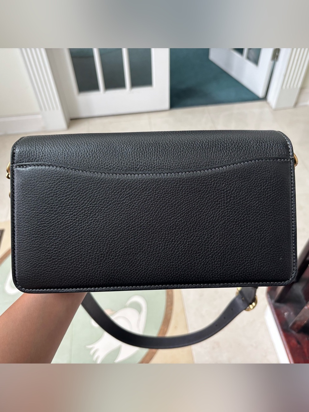 Coach Tabby 26 Black Leather Shoulder Bag with Gold 'C' Accent - Picture 6 of 6